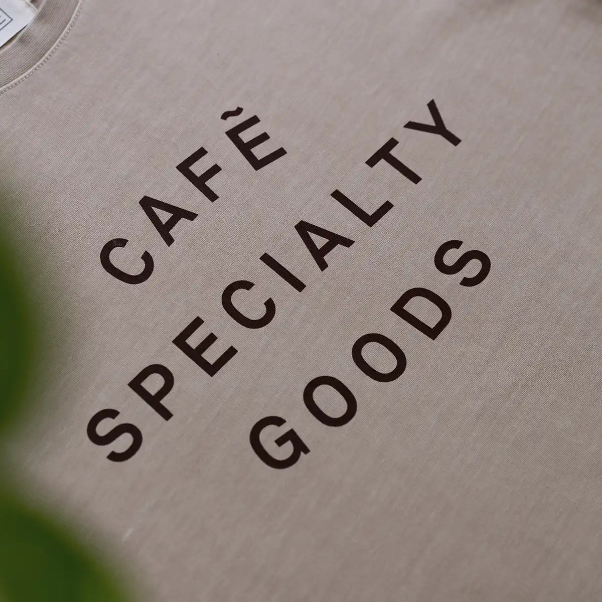 organic tee logo cafe light brown logo