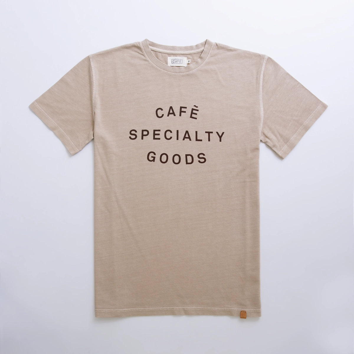 organic tee logo cafe light brown