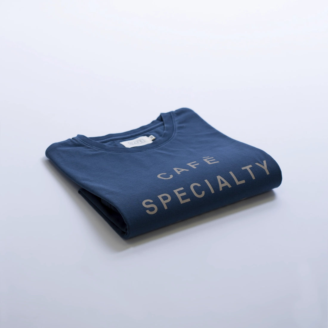 organic tee logo cafe white folded