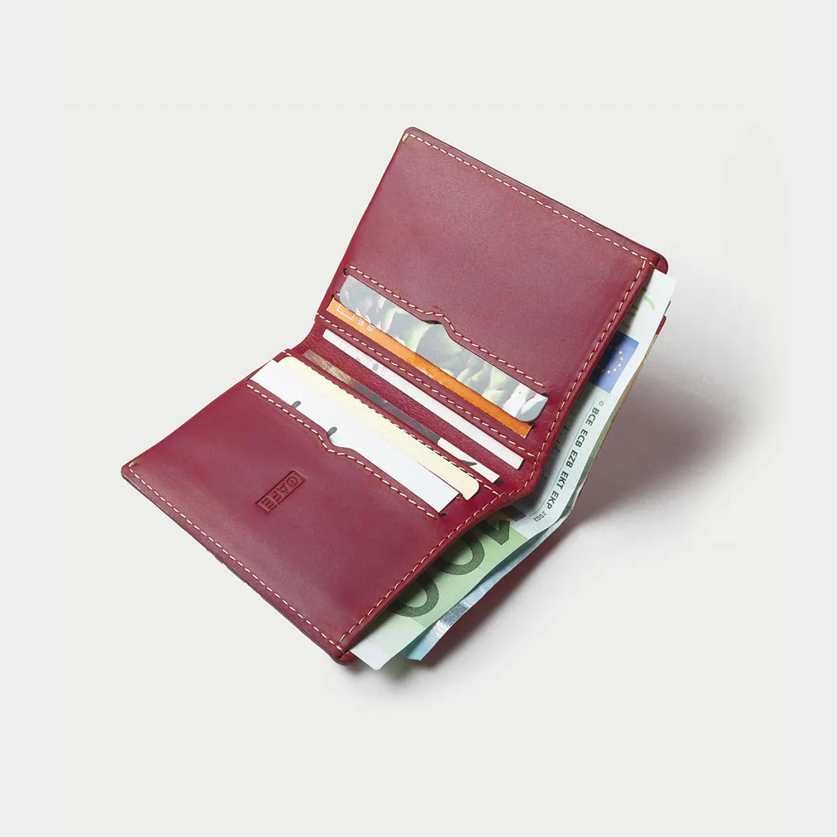 Slim Leather Wallet Costa Rica - Berry