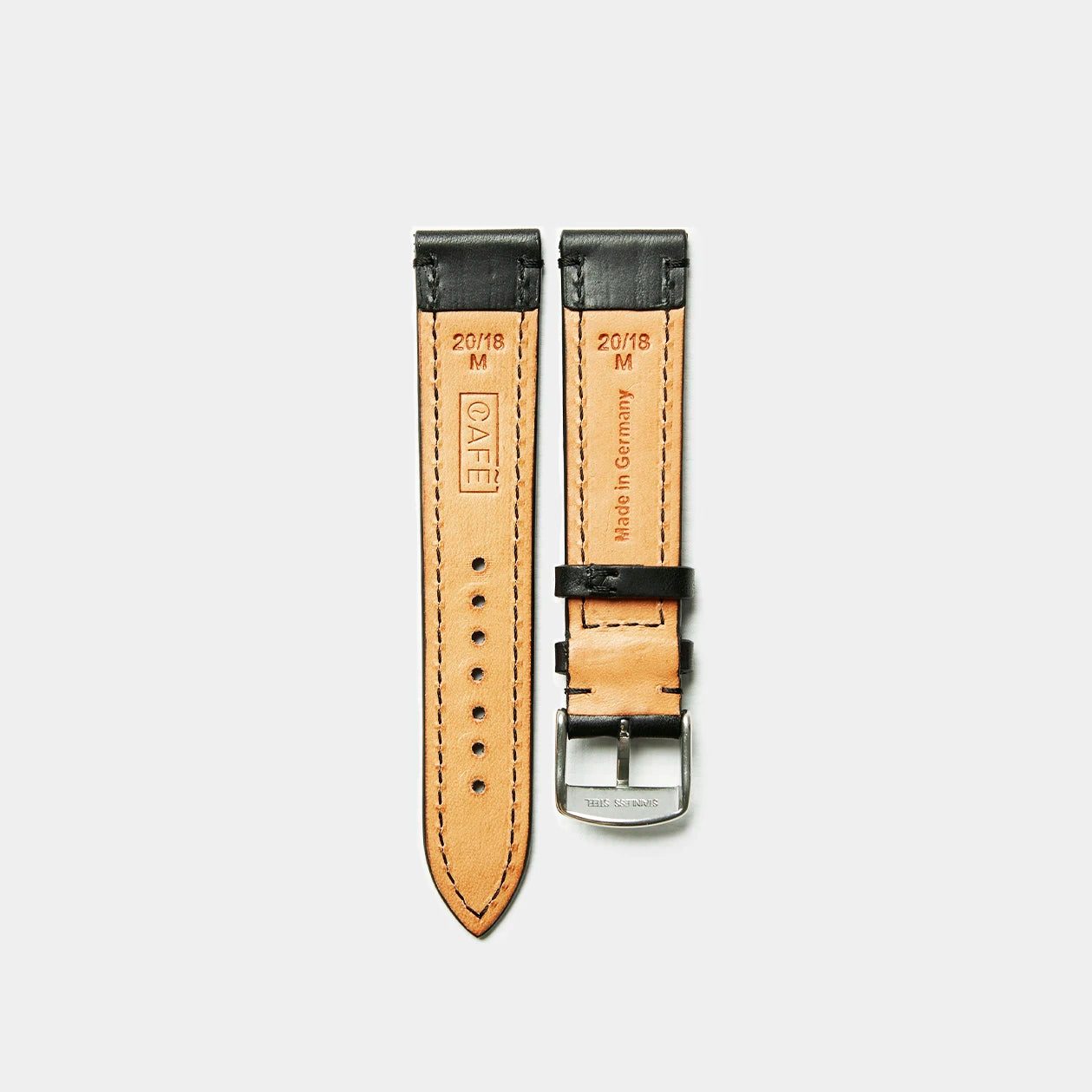 Leather Watch Strap "The Klaus" in Black