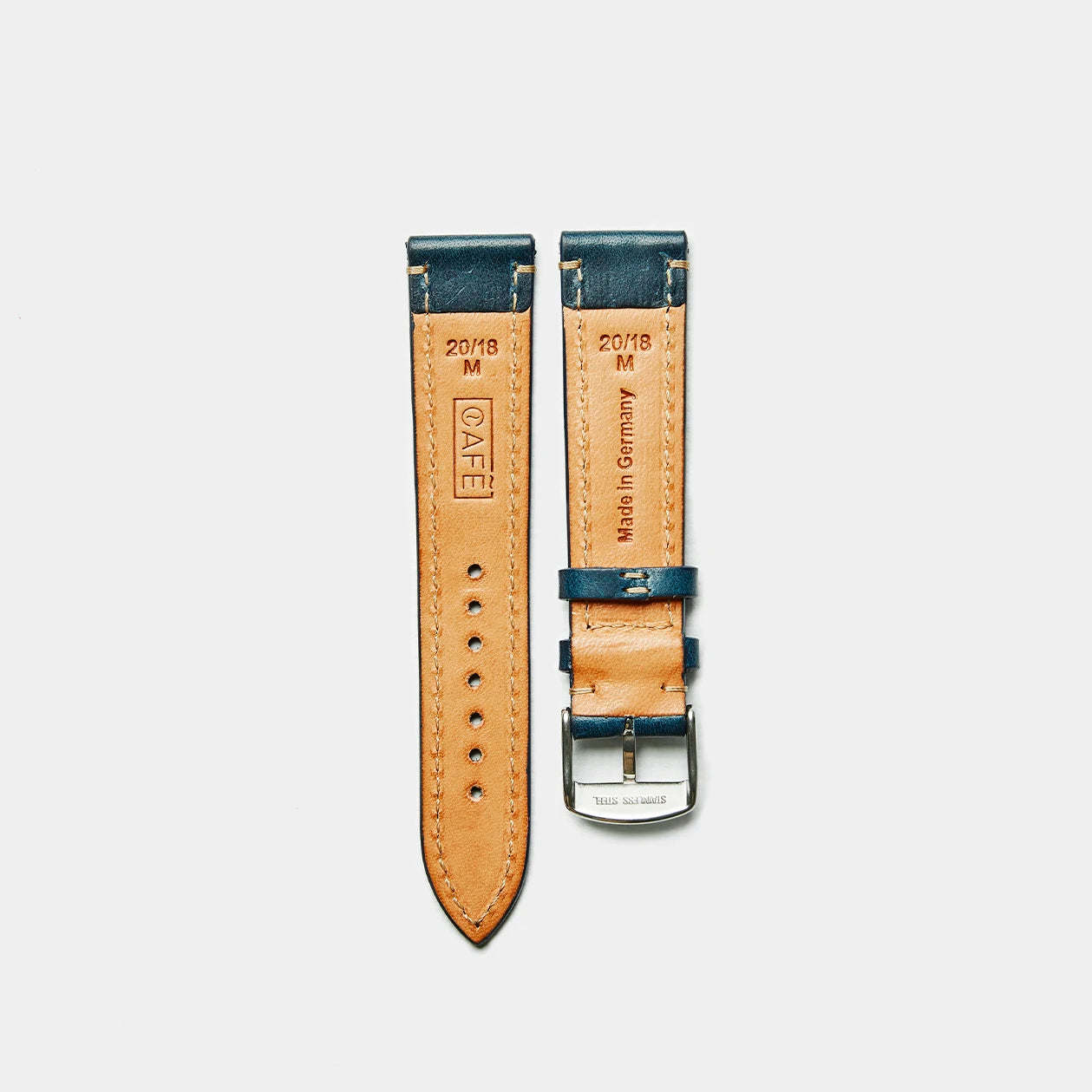 Leather Watch Strap "The Klaus" in Ocean