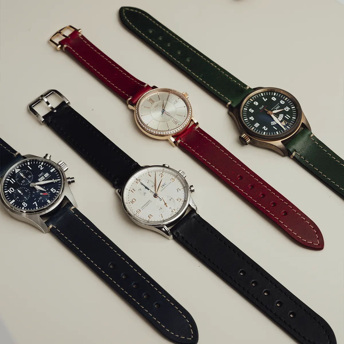 Leather Watch Strap "The Klaus" in Black