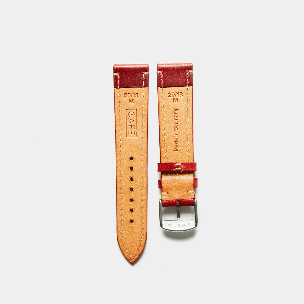 Leather Watch Strap "The Klaus" in Berry