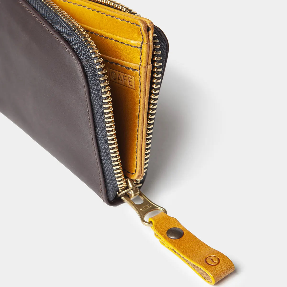 Osaka Leather Zip Wallet - Black Coffee