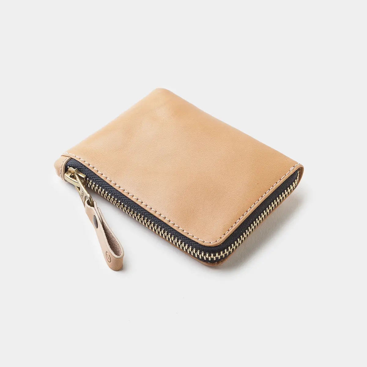 Osaka Leather Zip Wallet - Natural