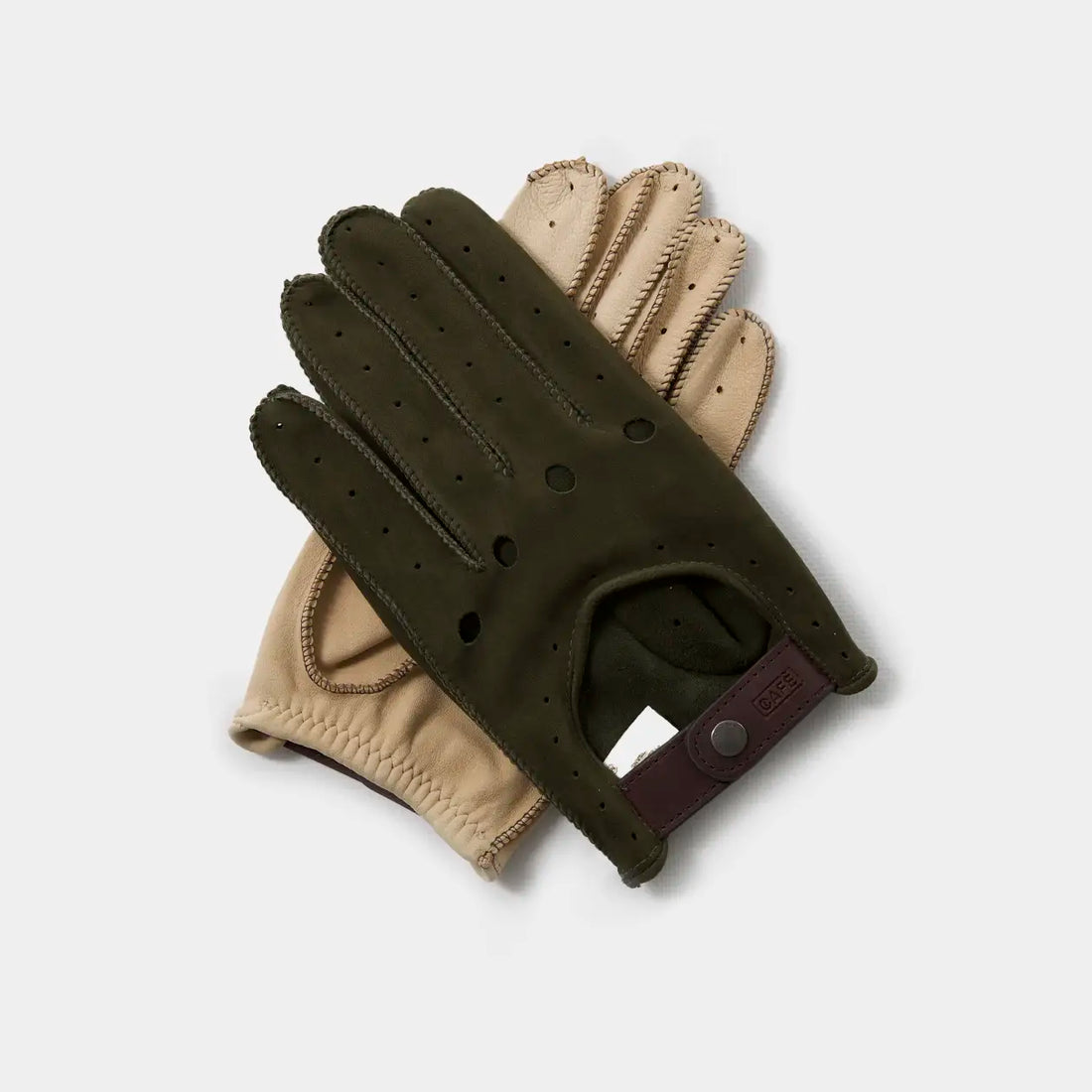 Driving Gloves in Forest & Sand Suede