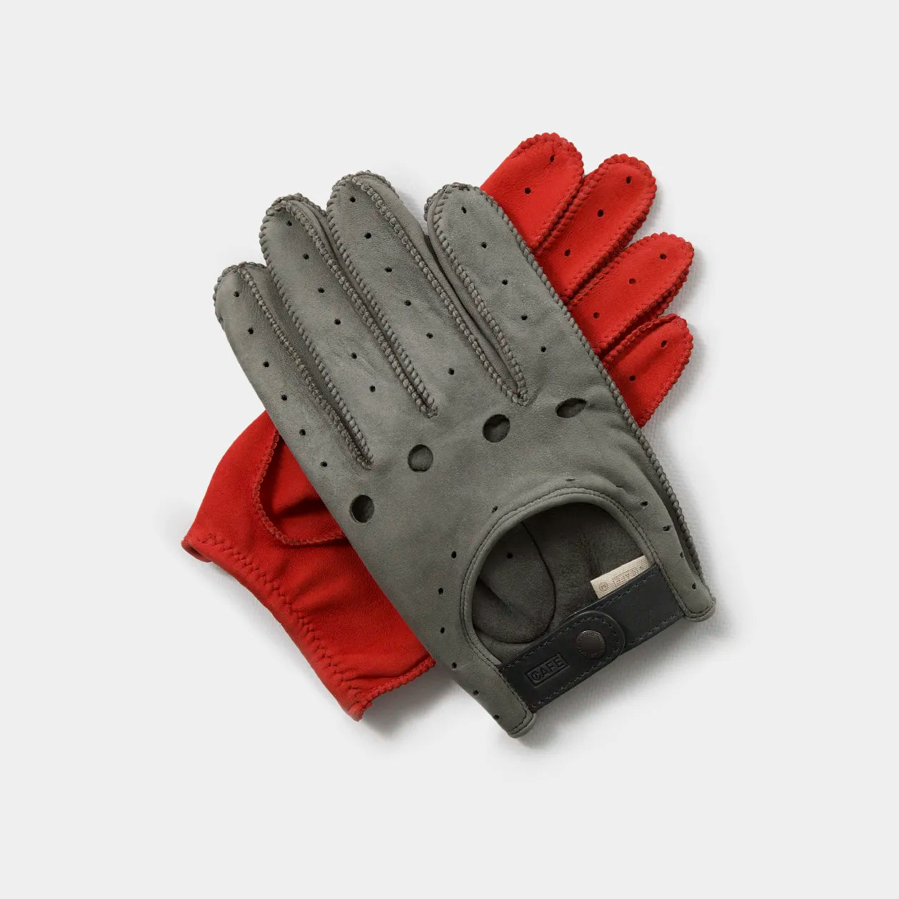 Guantes de conducir Triton Suede Rojo &amp; Gris