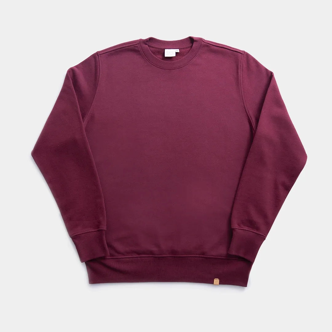 The Crewneck Sweater in Burgundy – Café Leather