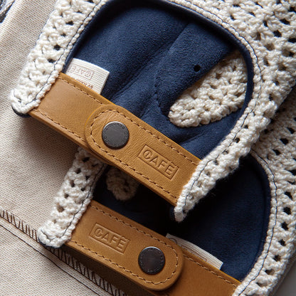 Crochet Fingerless Driving Gloves "Triton" in Marlin