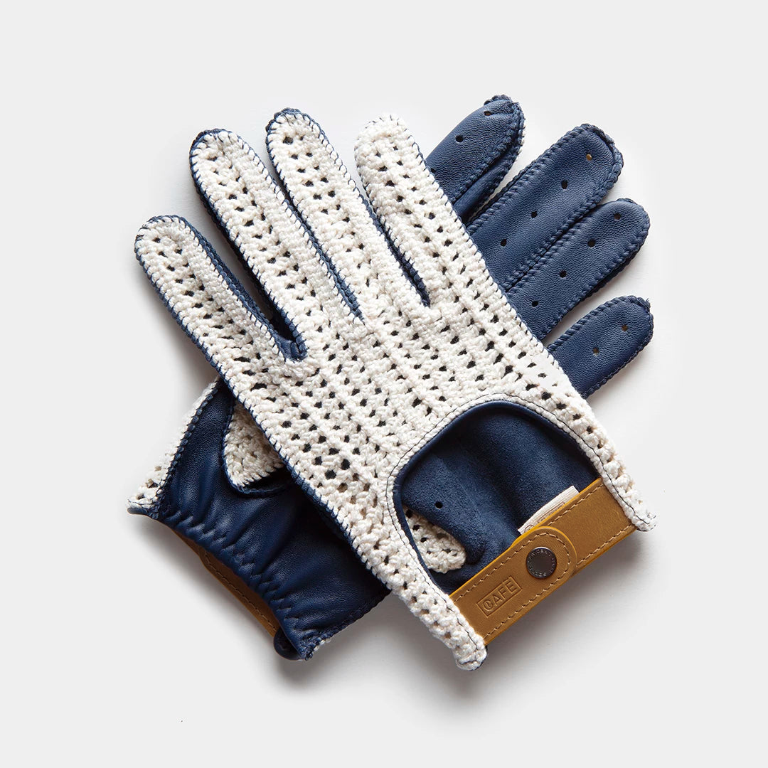 Crochet Driving Gloves "Triton" in Marlin