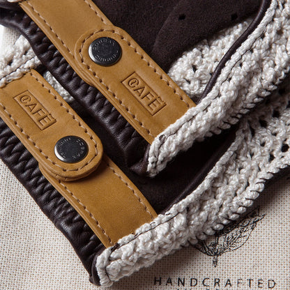 Guantes de Conducir de Mujer Triton Crochet Black Coffee
