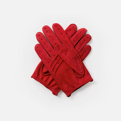 Driving Gloves in Suede Red