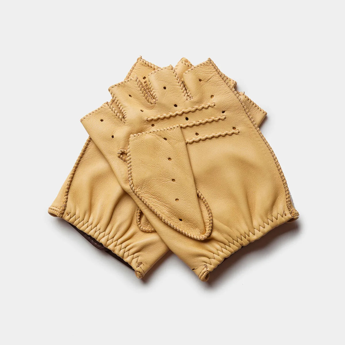 fingerless driving gloves yellow