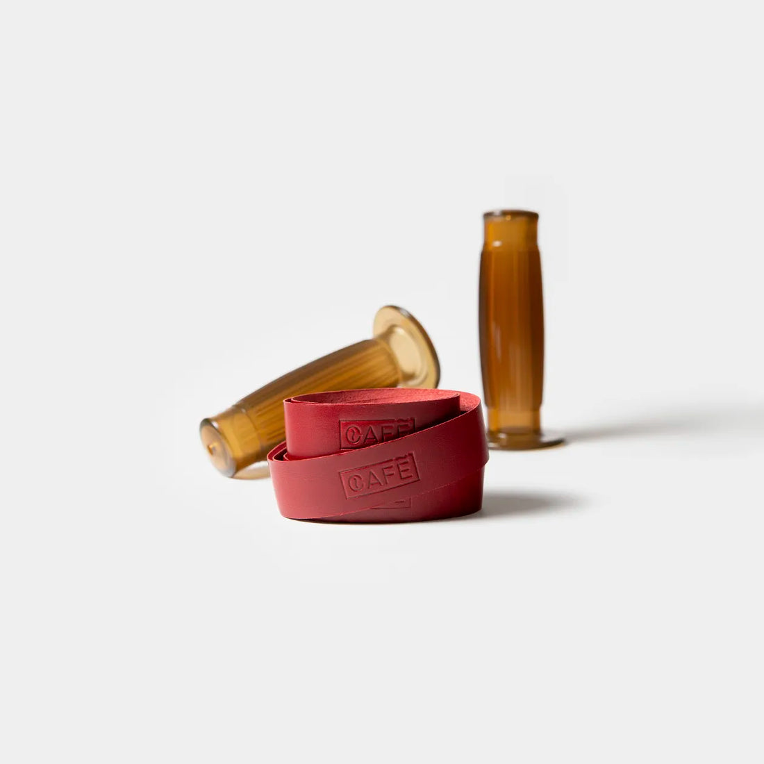 Motorcycle Leather Grips in Berry