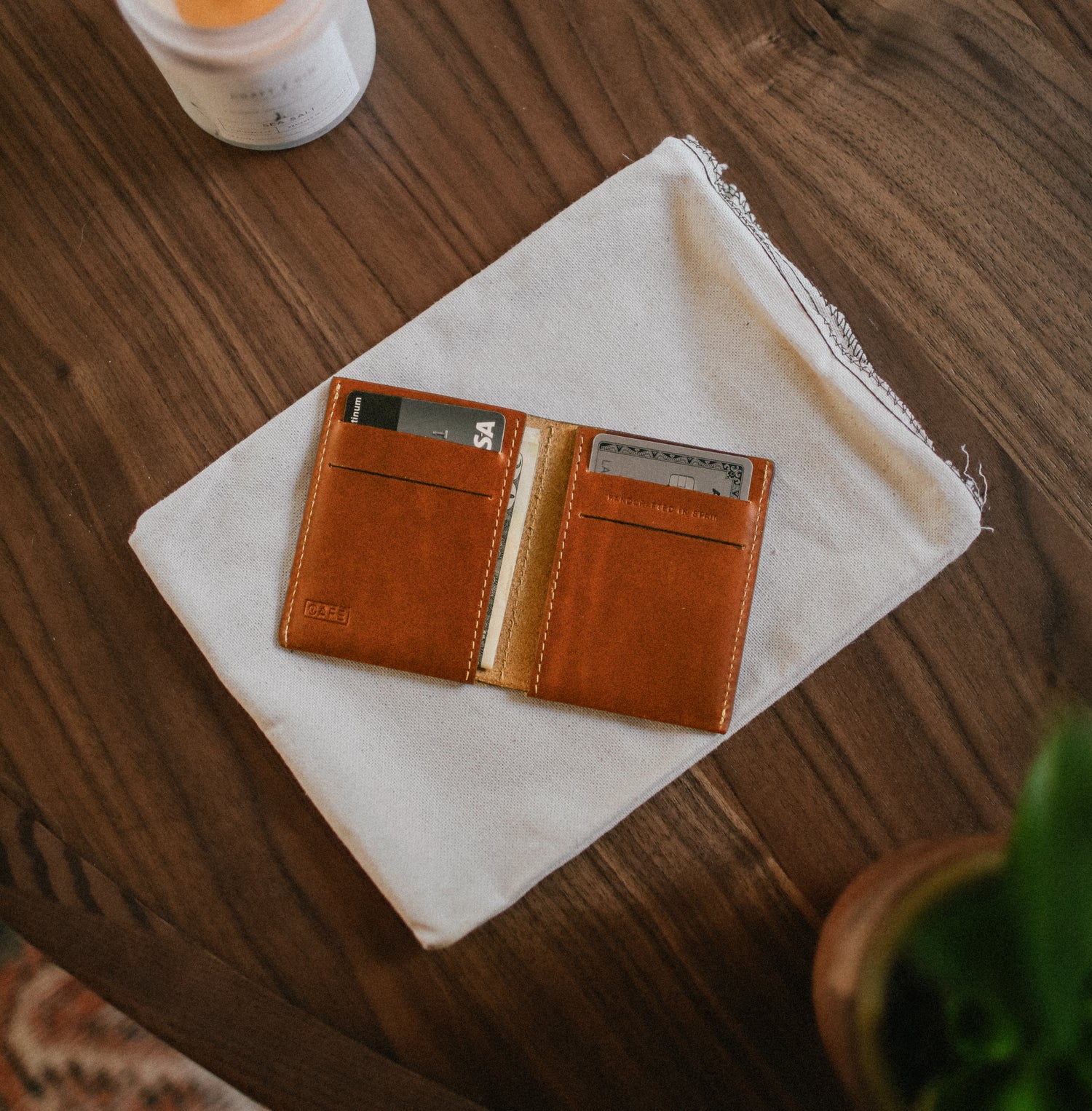 Ultra Slim Leather Wallet Jamaica - Roasted