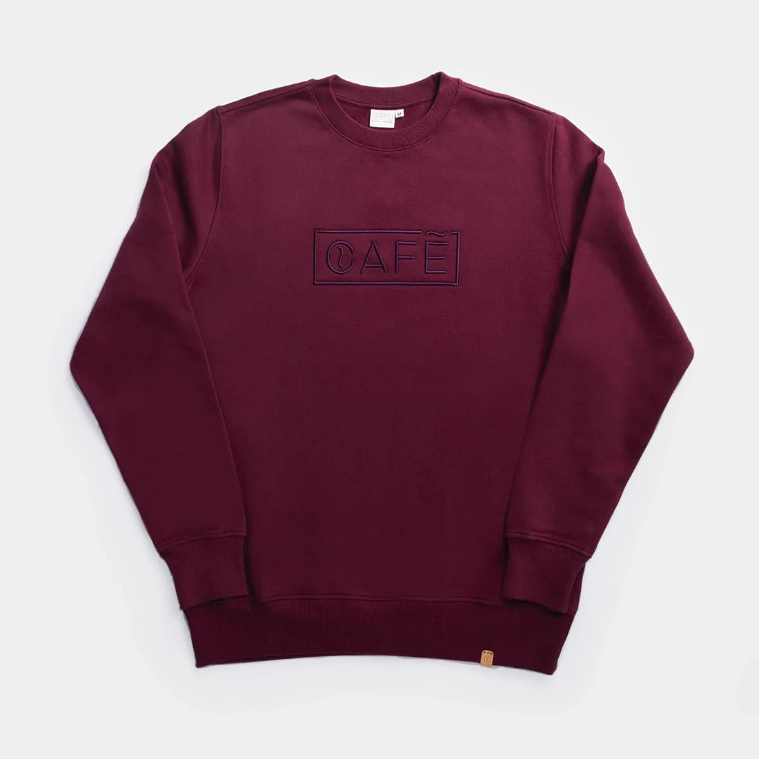 The Café Logo Embroidery Sweater in Burgundy