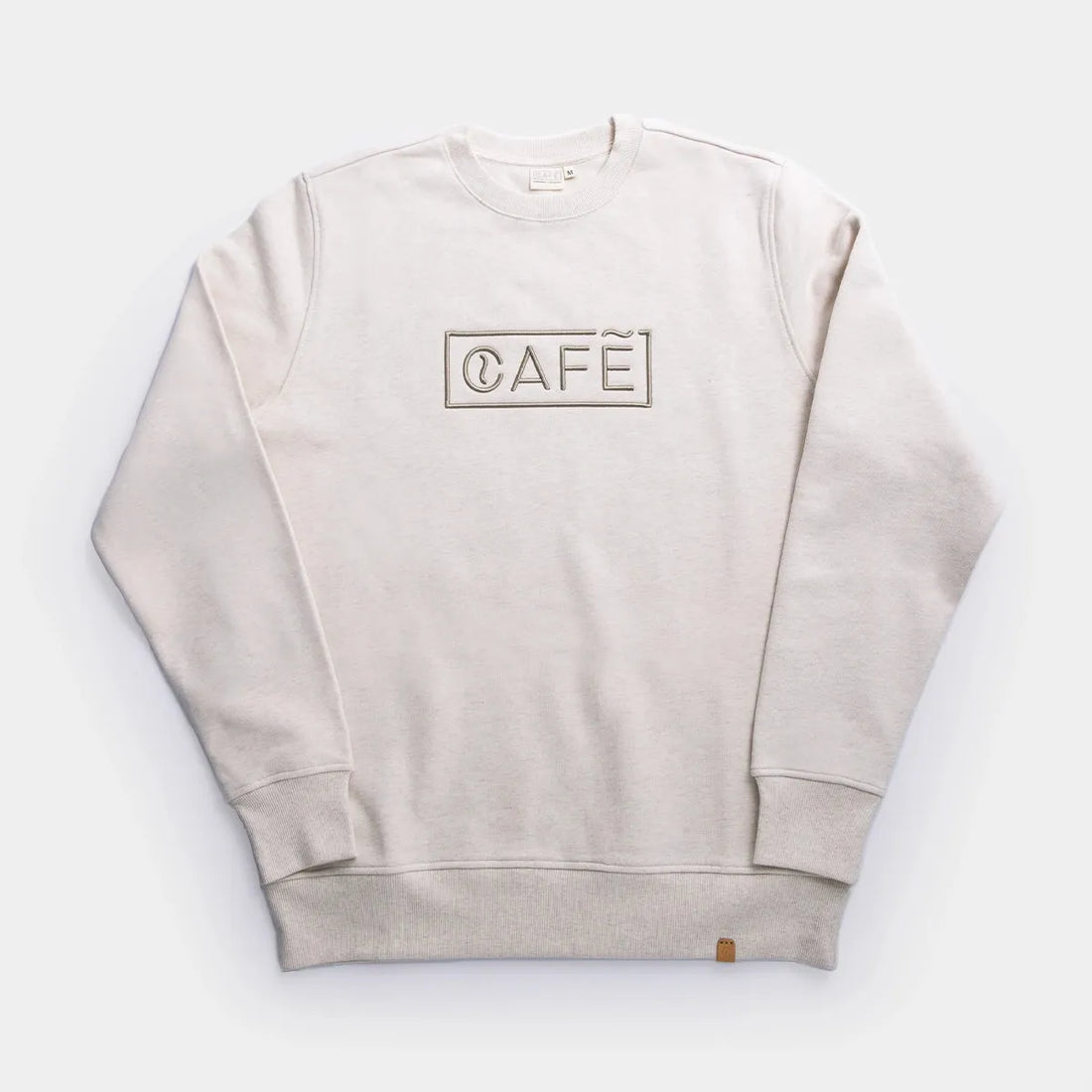 The Café Logo Embroidery Sweater in Ecru Melange