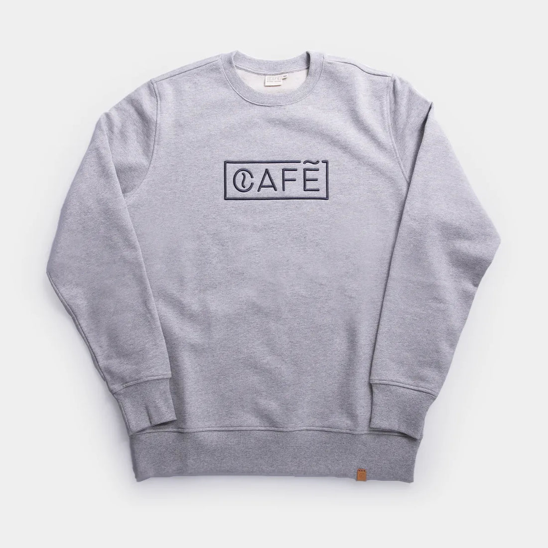 The Café Logo Embroidery Sweater in Grey Melange