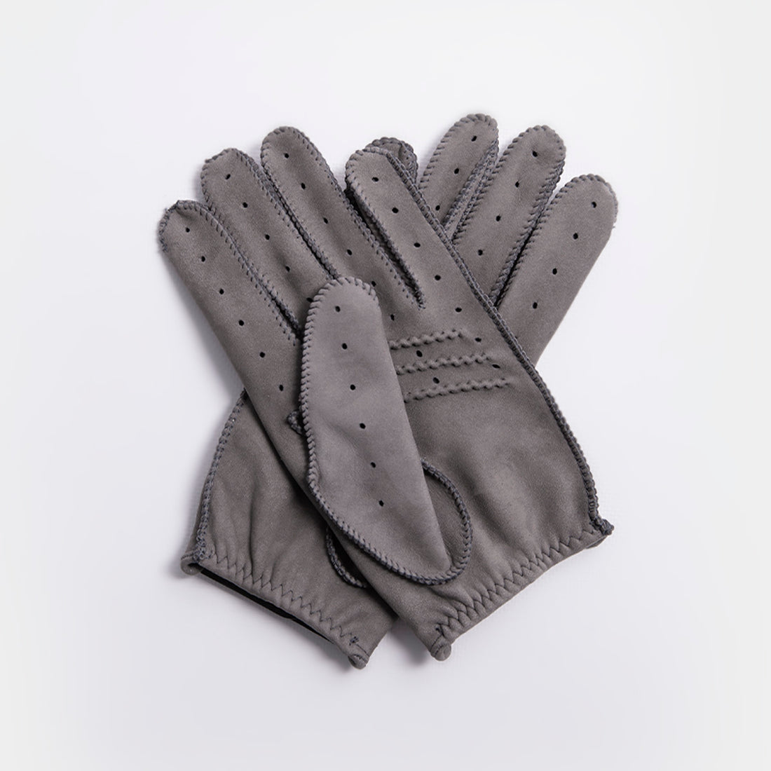 suede grey driving gloves back