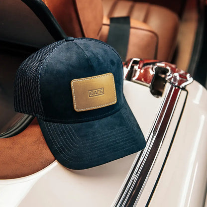 Gorra Suede Navy Spicy Mustard