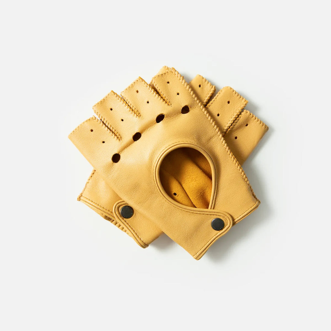 The Targa Fingerless Driving Gloves in Cream