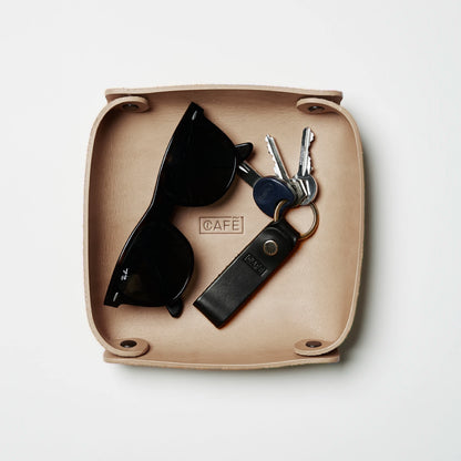 Leather Valet Tray in Natural