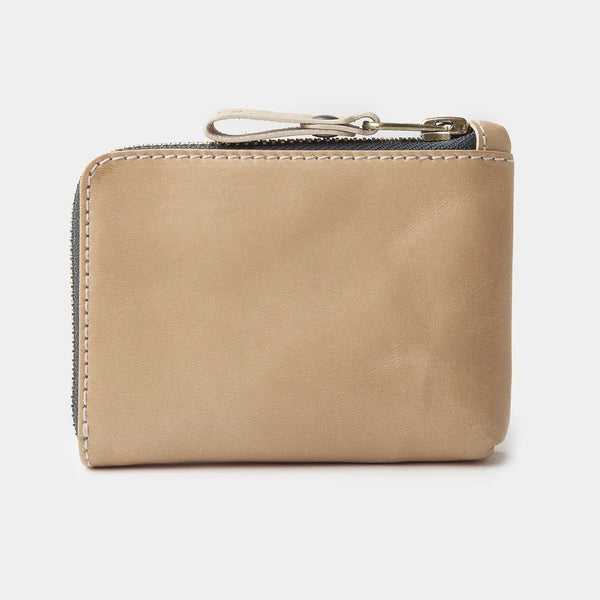 Osaka Leather Zip Wallet - Natural | Café Leather