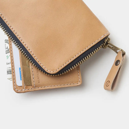 Osaka Leather Zip Wallet - Natural – Café Leather Osaka Leather Zip Wallet - Natural – Café Leather