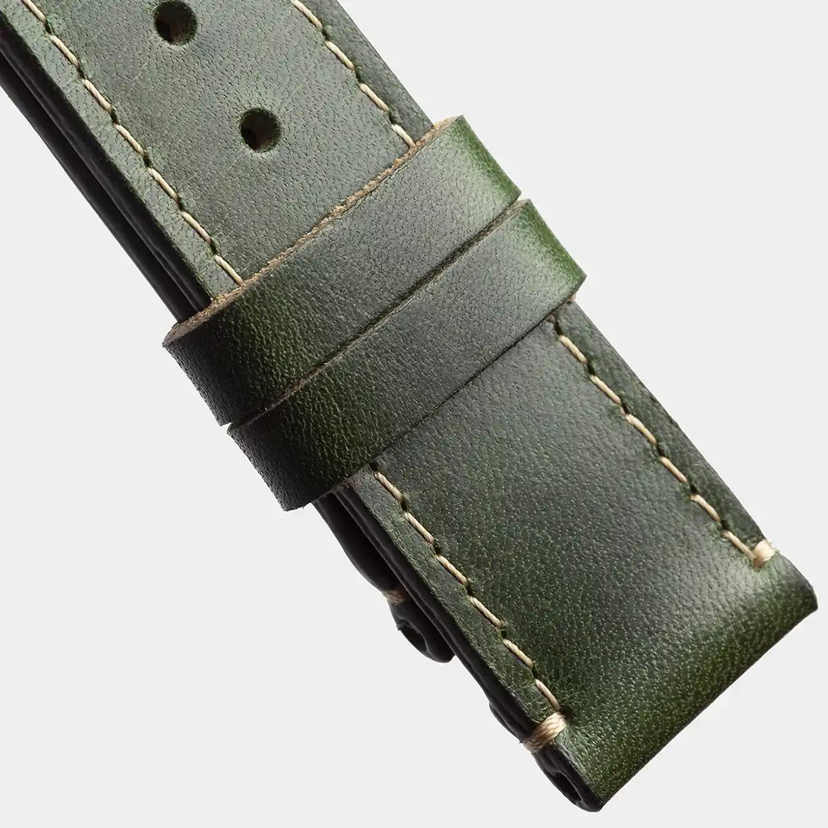 Leather Watch Strap &quot;The Klaus&quot; in Forest
