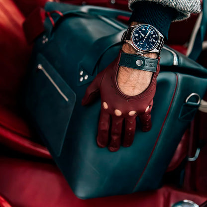 iwc driving gloves red