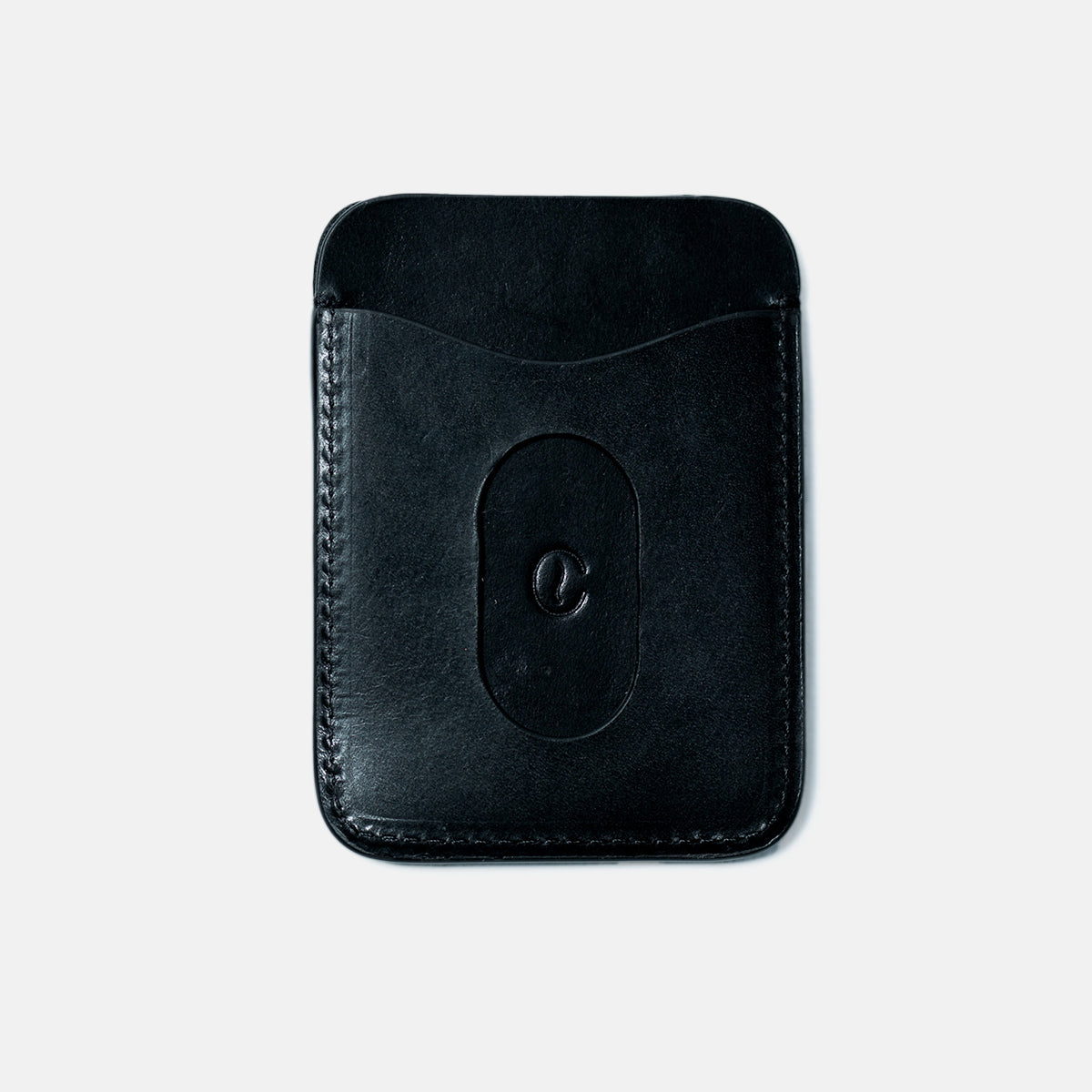 leather card holder all black back