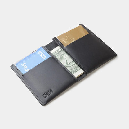 Ultra Slim Leather Wallet Jamaica -  Black