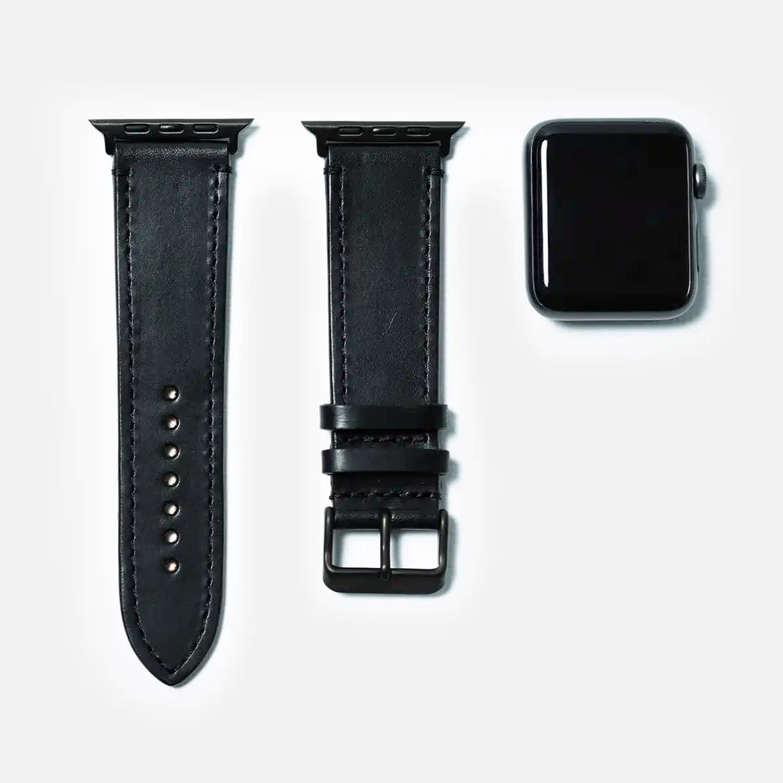 leather iwatch strap in black