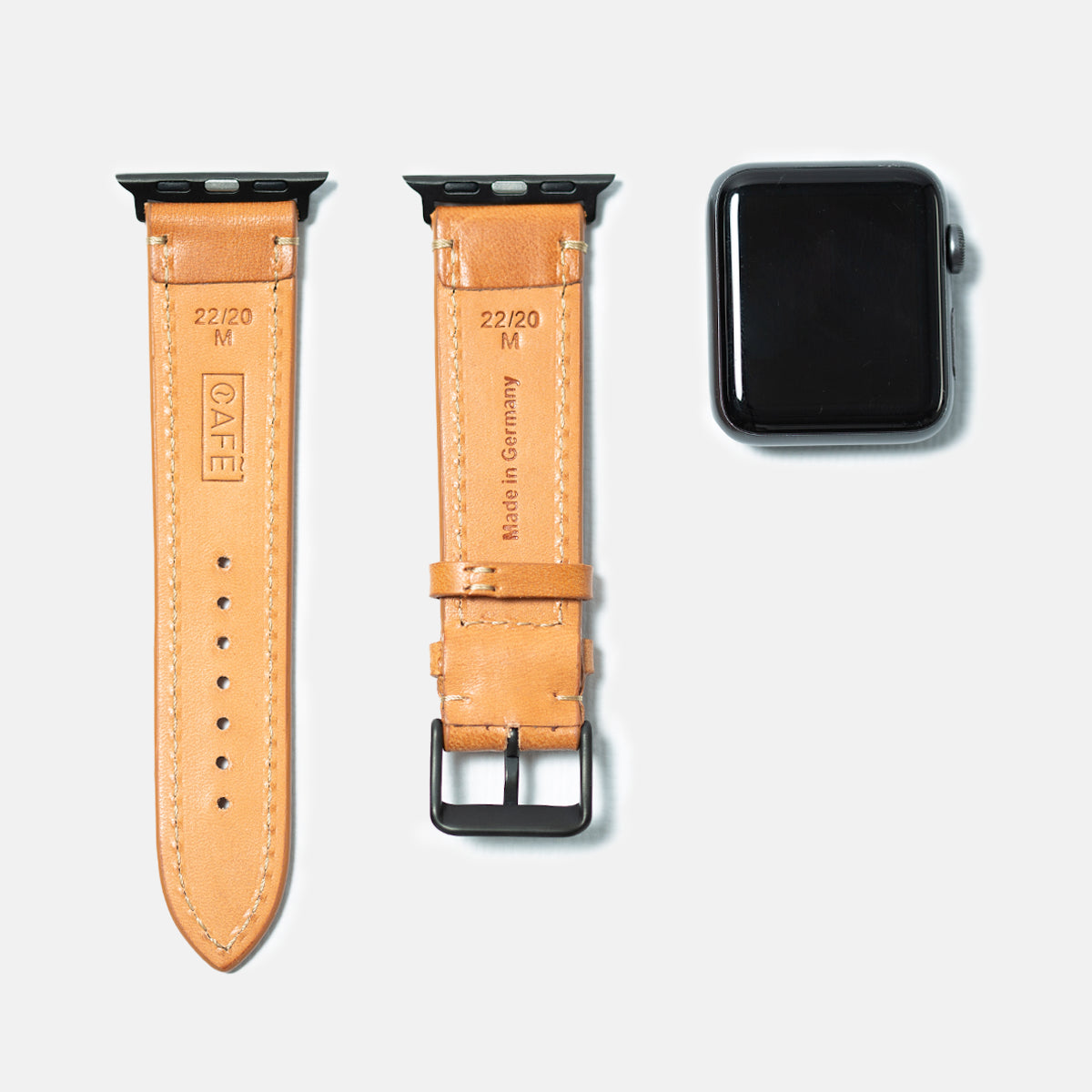 leather iwatch strap black steel roasted