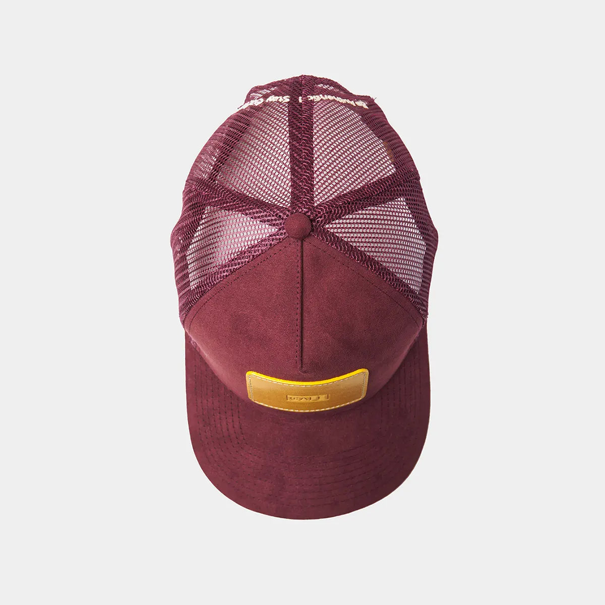 Suede Mesh Cap Burgundy Spicy Mustard Cafe Leather