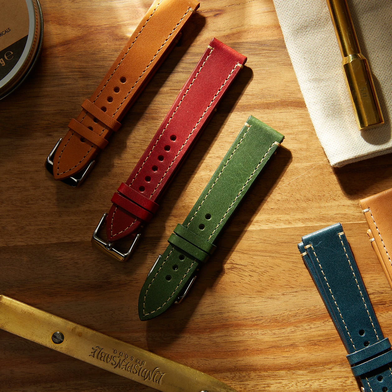 Leather Watch Strap &quot;The Klaus&quot; in Roasted