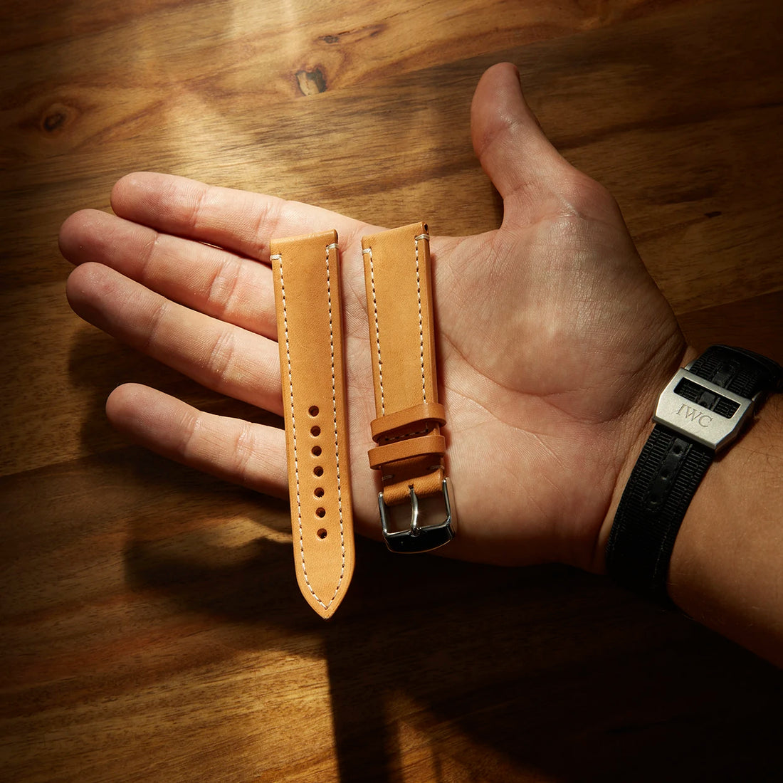 Leather Watch Strap &quot;The Klaus&quot; in Natural
