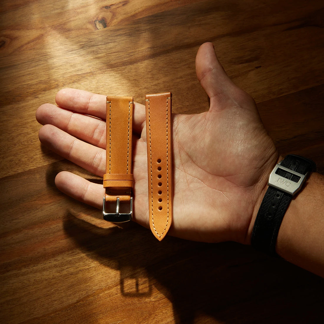 Leather Watch Strap &quot;The Klaus&quot; in Roasted
