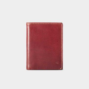 leather wallet slim red for coins and bills