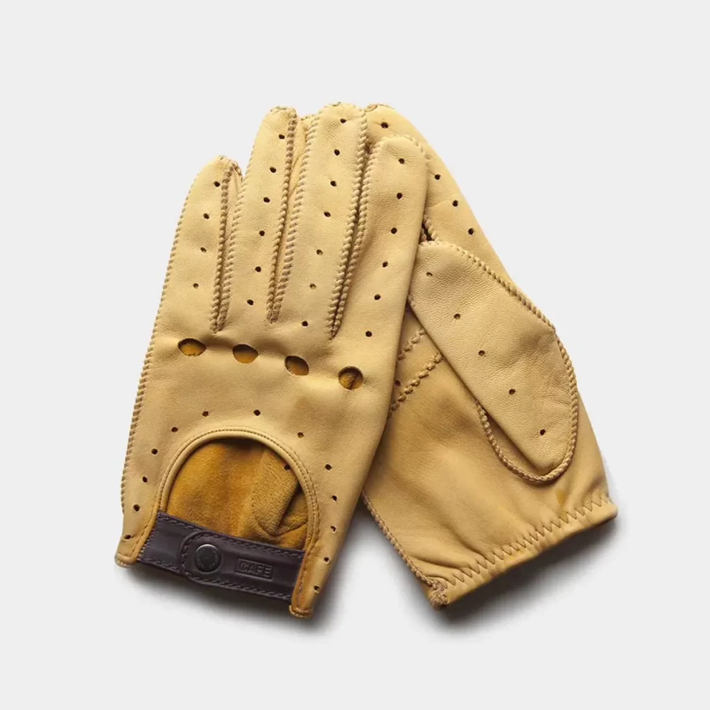 driving gloves yellow handcrafted in Spain