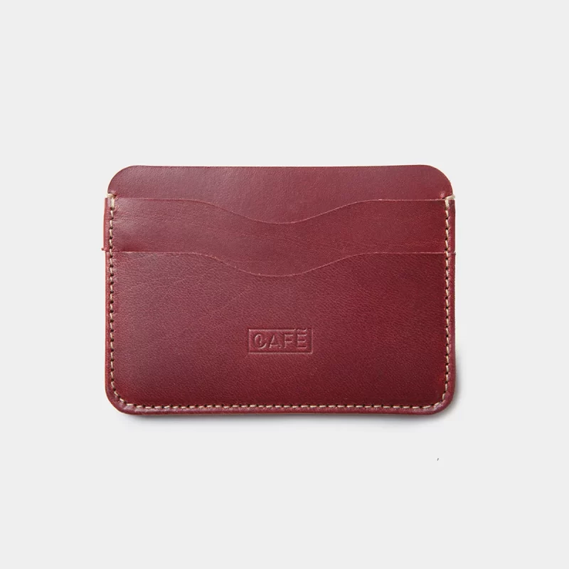 leather cardholder red