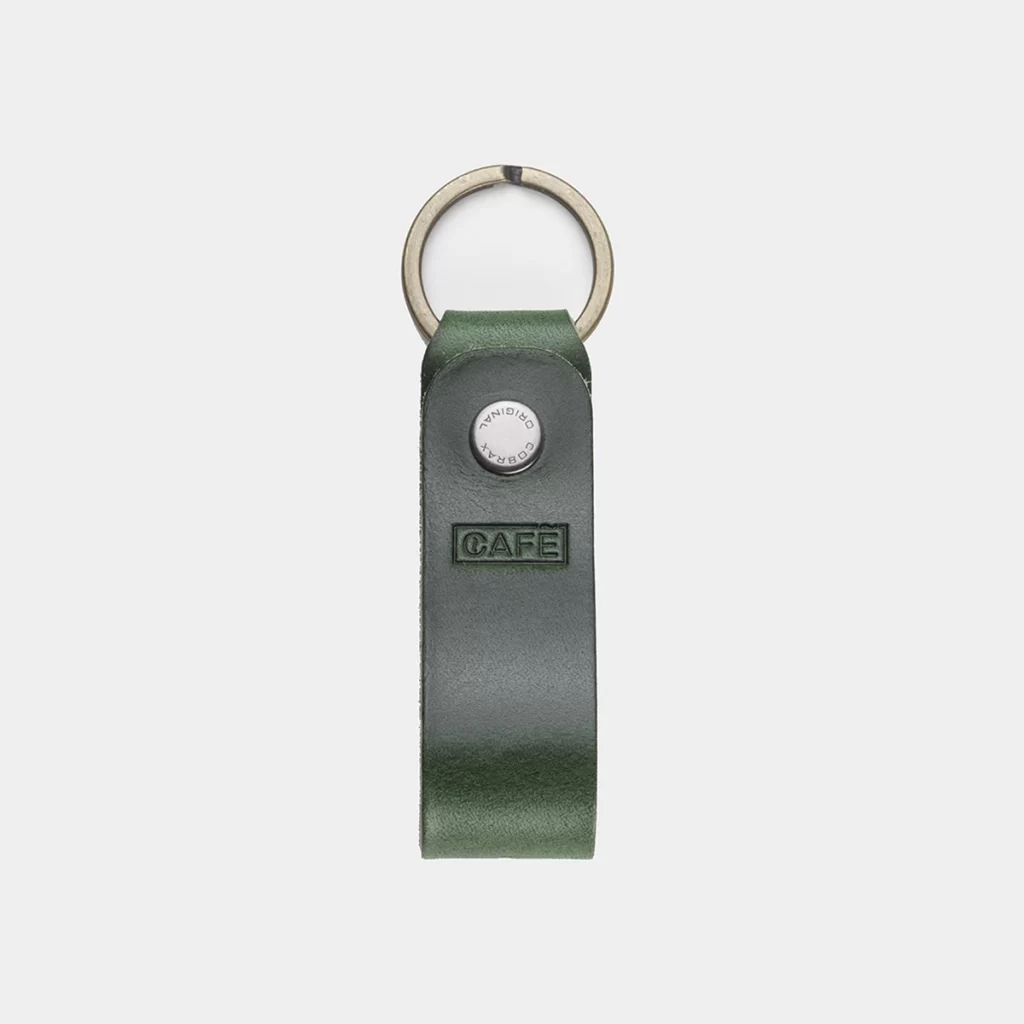 keychain leather green