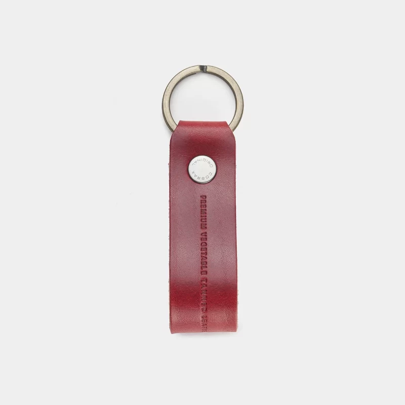 keychain leather red
