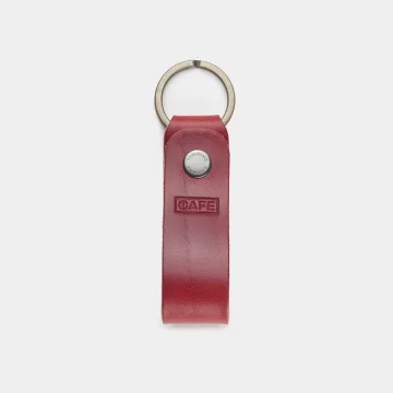 keychain leather red