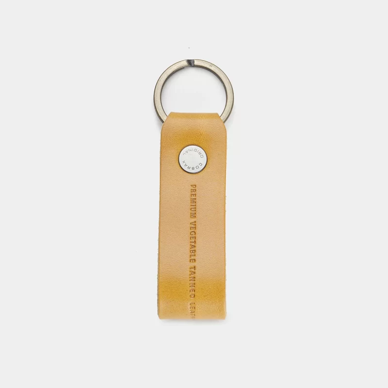 keychain leather yellow
