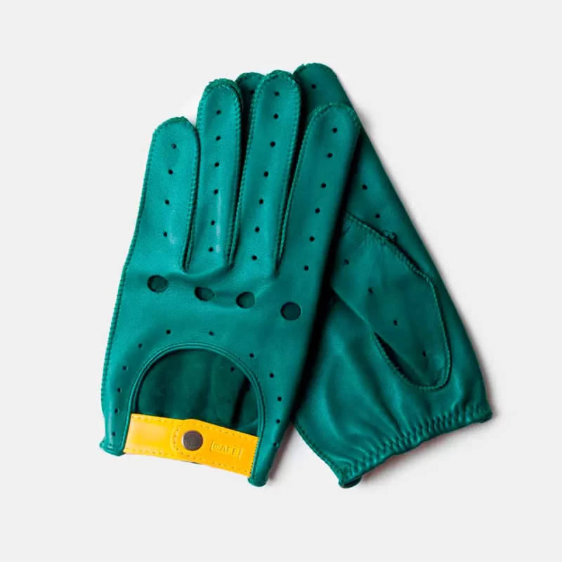 driving gloves green leather