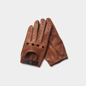 driving gloves brown leather handcrafted in Spain