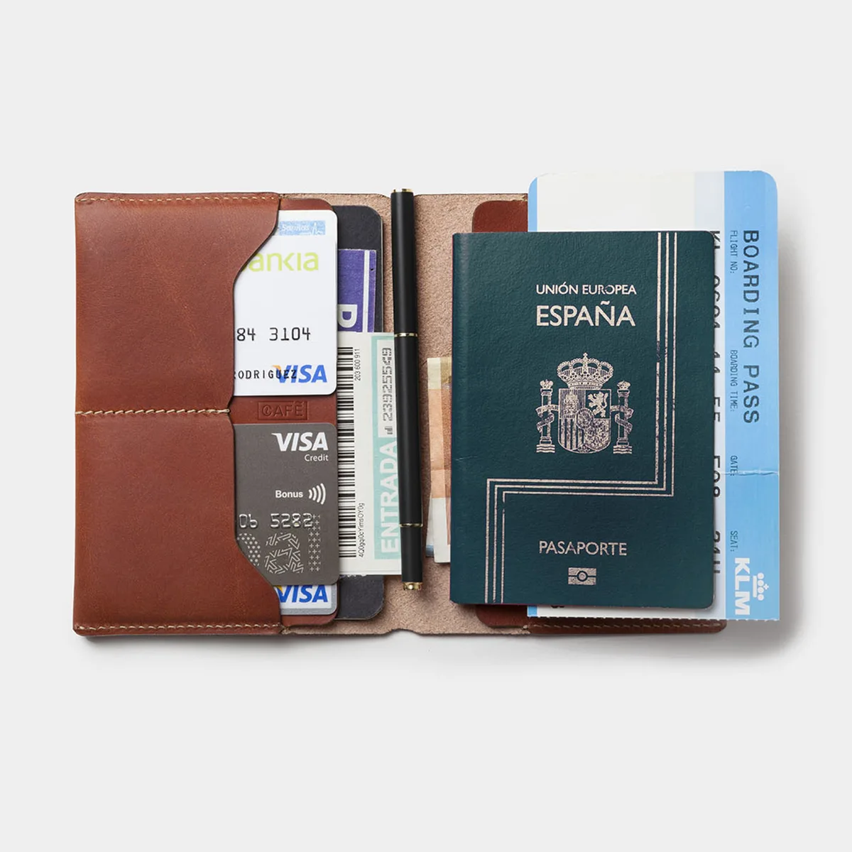Italian Veg Tan Leather Leather Passport Holder Travel Wallet Leather Travel Gift Free Return Shipping