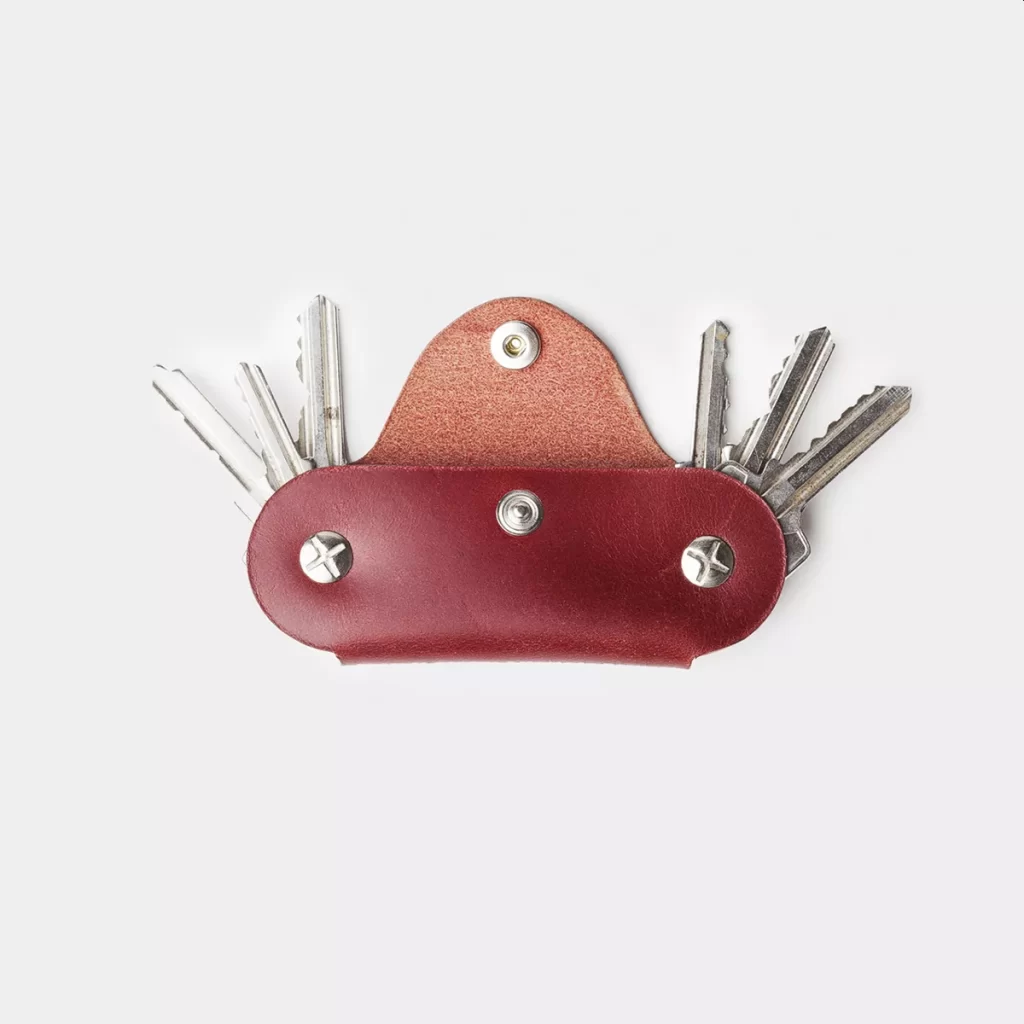 Leather Key Case – Berry